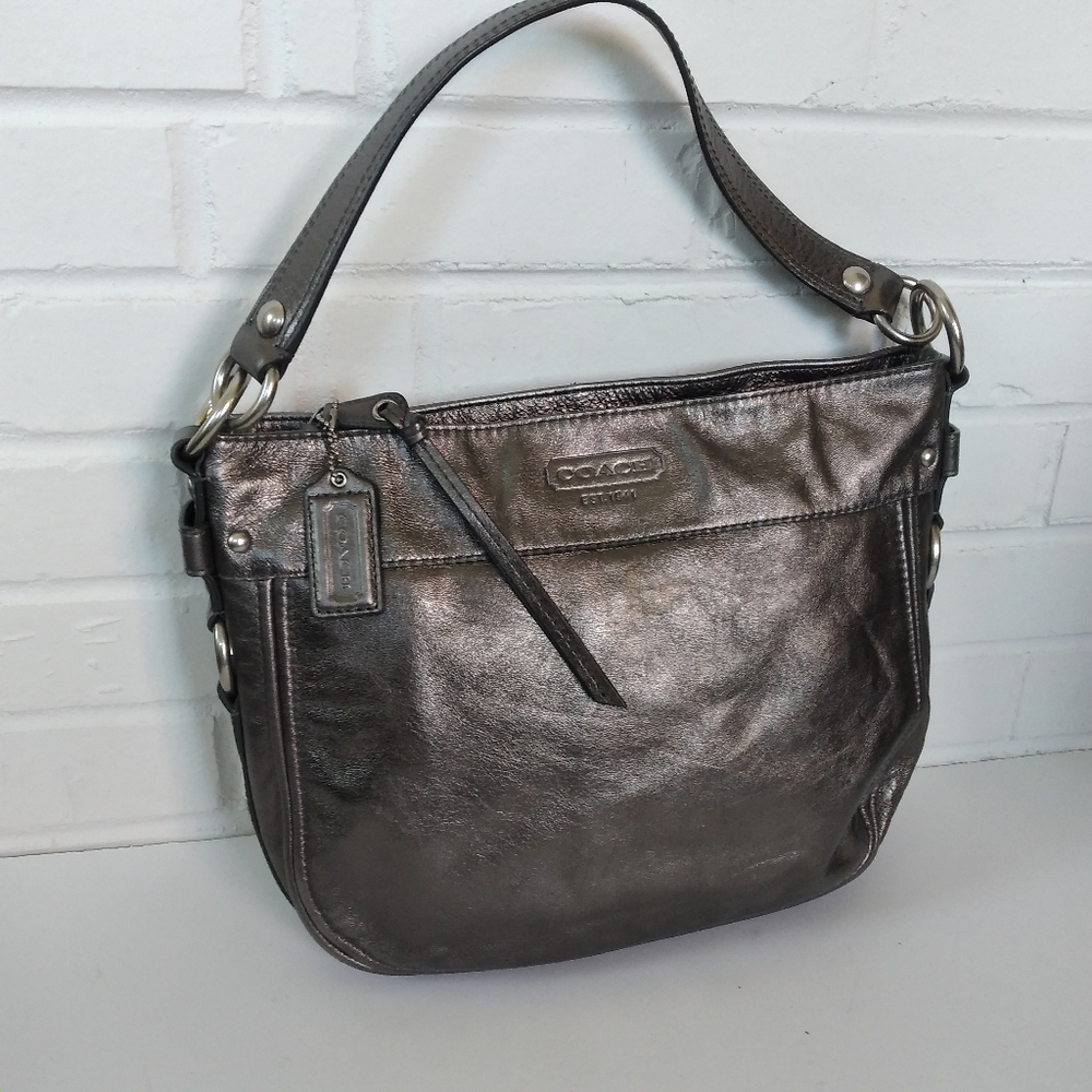 Coach Bronze color leather bag